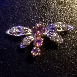 Solid 14k Gold Diamond/Tourmaline Bug